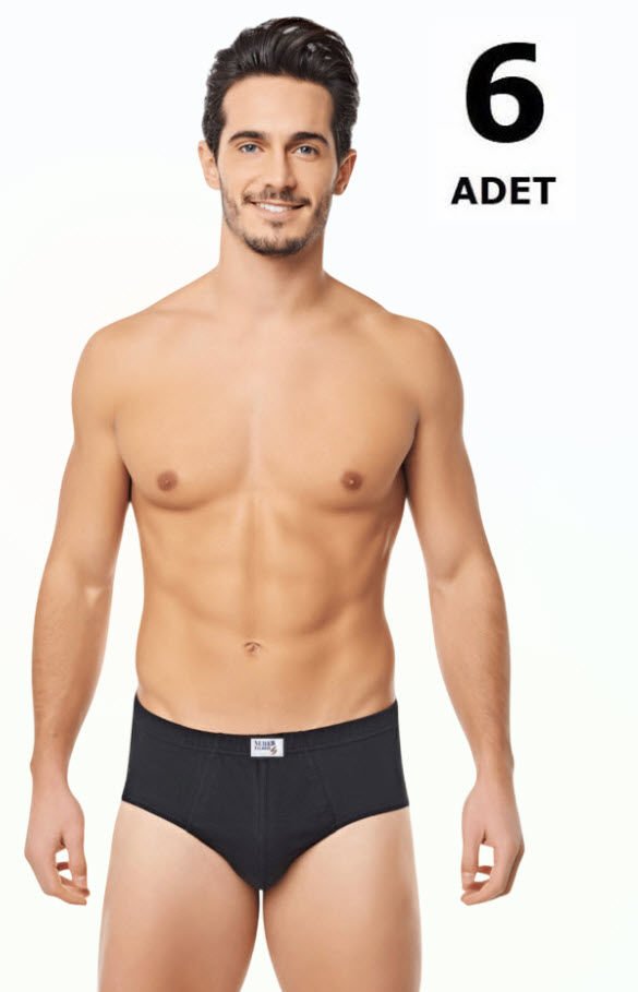 Seher Erkek Penye Slip 6'lı Beyaz/Siyah/Gri