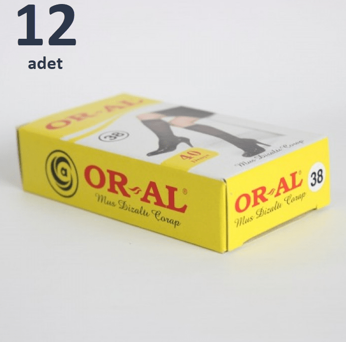 OR-AL Bayan Diz Altı Çorap 40 Denye (Sarı Kutu)  12'li