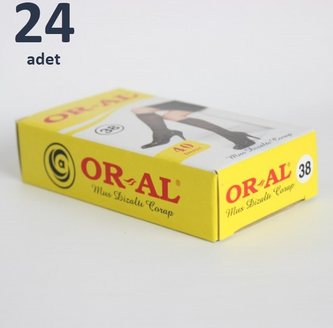 OR-AL Bayan Diz Altı Çorap 40 Denye (Sarı Kutu)  24'lü