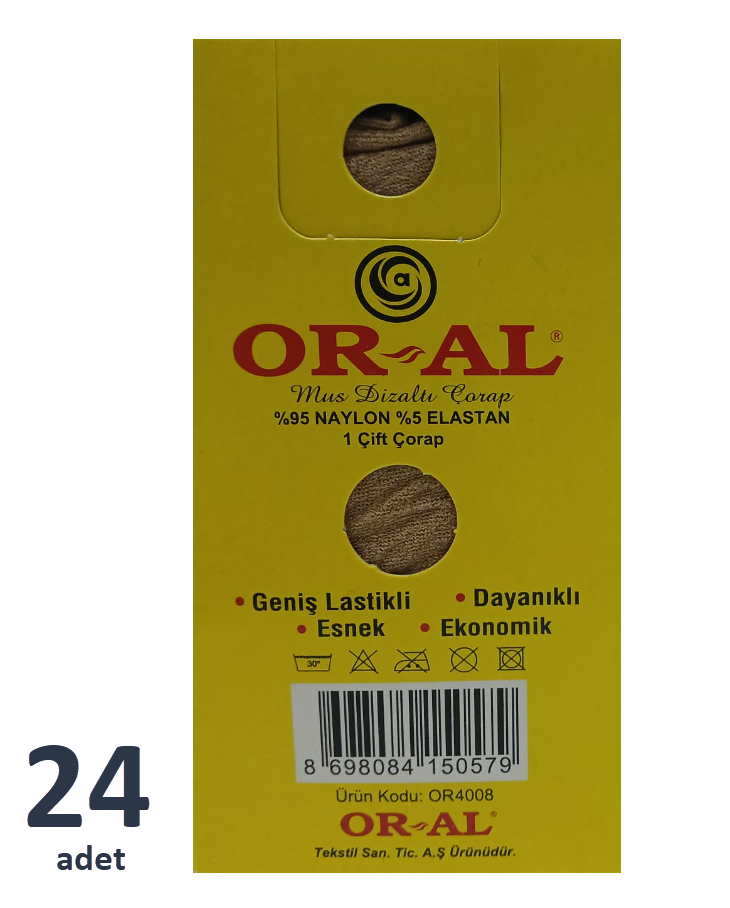 OR-AL Bayan Diz Altı Çorap 40 Denye (Sarı Kutu)  24'lü