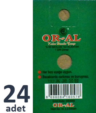 OR-AL Bayan Diz Altı Çorap 70 Denye (Yeşil Kutu)  24'lü