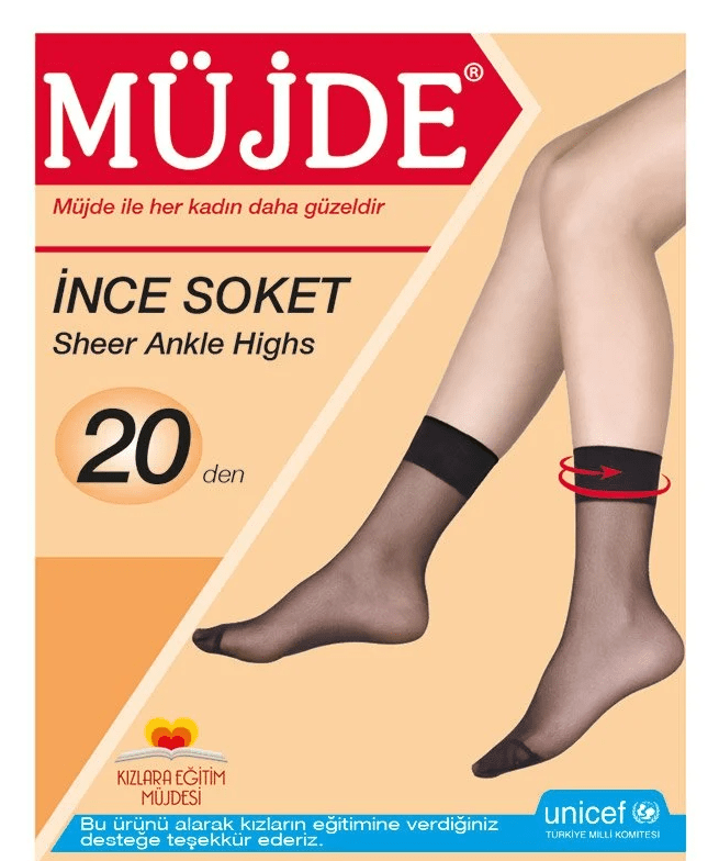 Müjde İnce Soket Çorap 24'lü