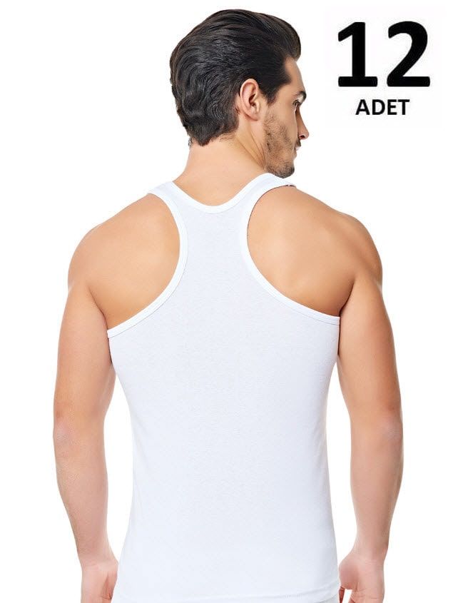 Seher Erkek Ribana Spor Atlet  12'li Beyaz/ Siyah/Gri