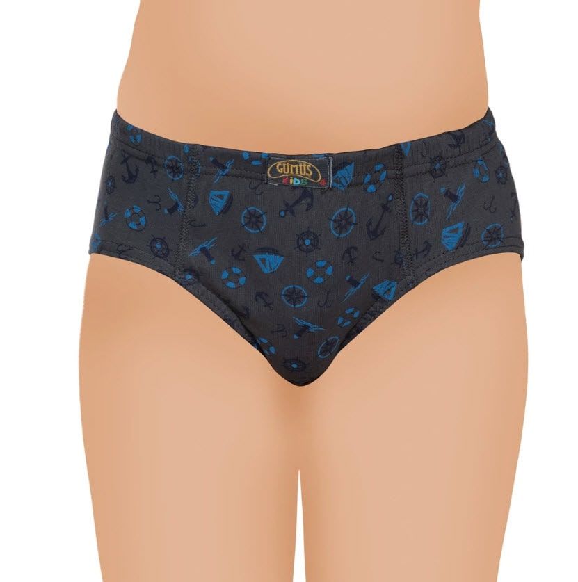 Gümüş  Erkek Çocuk Likralı Empirme Slip Külot 3090
