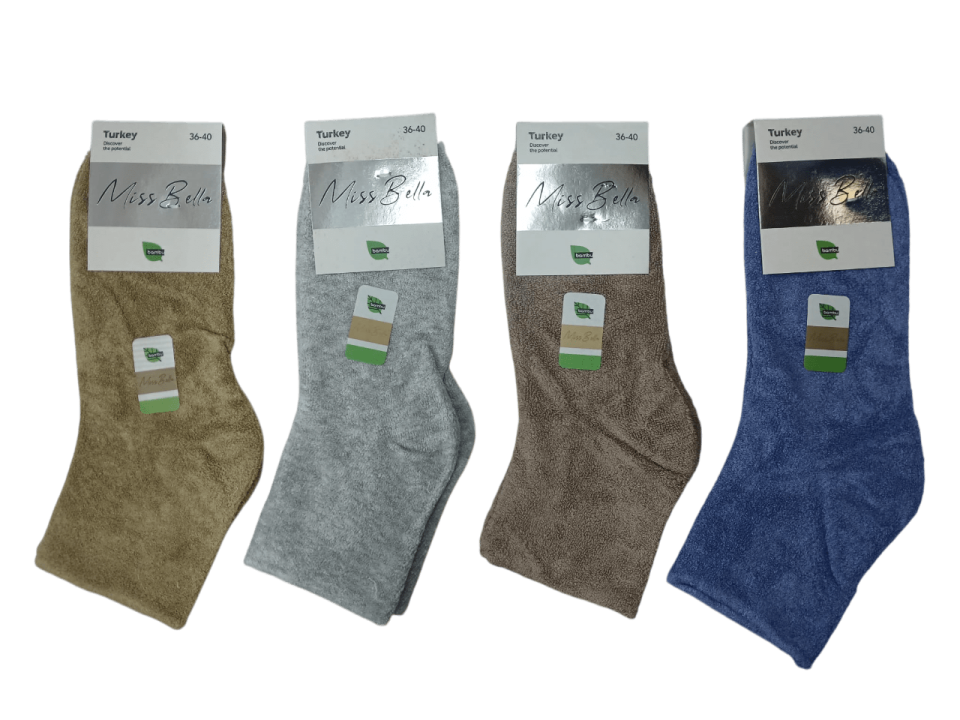 Miss Bella Bayan Bambu Havlu Ters Patik 12'li