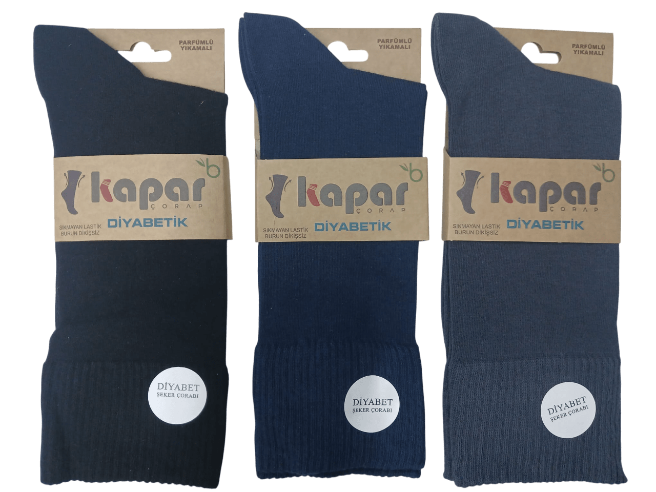 Kapar Erkek Diyabetik Şeker Çorabı 12'li