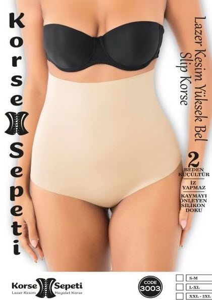 Korse Sepeti Lazer Kesim Yüksek Bel Slip Korse 3003