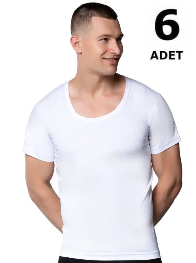 Gümüş Erkek Penye Bisiklet Yaka Atlet 6'lı 3003