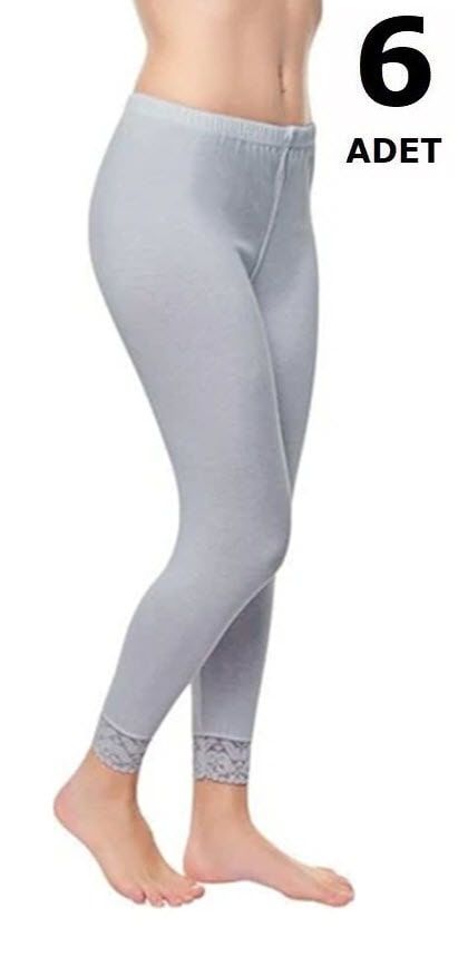 Tutku 0157 Bayan Uzun Tayt 6'lı Beyaz/Siyah/Gri BEYAZ - 3XL