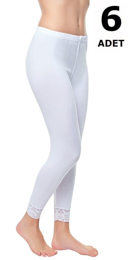 Tutku 0157 Bayan Uzun Tayt 6'lı Beyaz/Siyah/Gri BEYAZ - 3XL