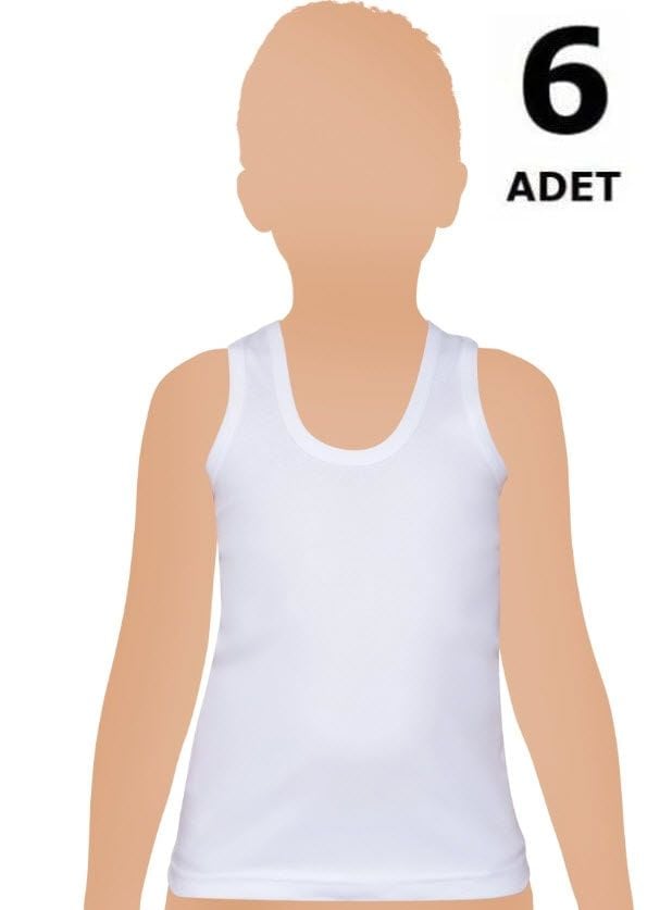 Sedef Yıldızı Erkek Çocuk Penye Atlet 6'lı 1032