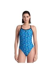 Arena Women's Arena Pooltiles Swimsuit Challenge Bayan Mayo Mavi/Siyah 007154580