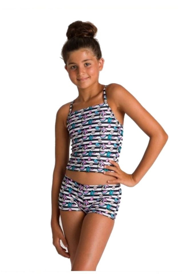 Arena Tropical Summer Jr Tankini Kız Çocuk Çok Renkli Mayo 14-15 Yaş 003085105