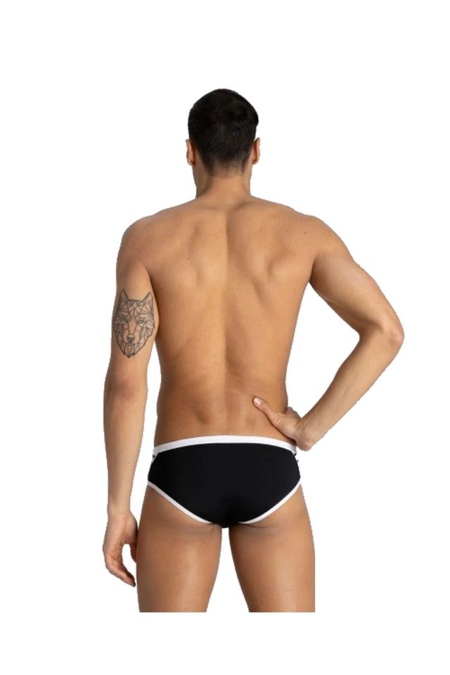 Arena M Team Stripe Brief Erkek Yüzücü Mayo Siyah/Beyaz 60 Beden 001285501