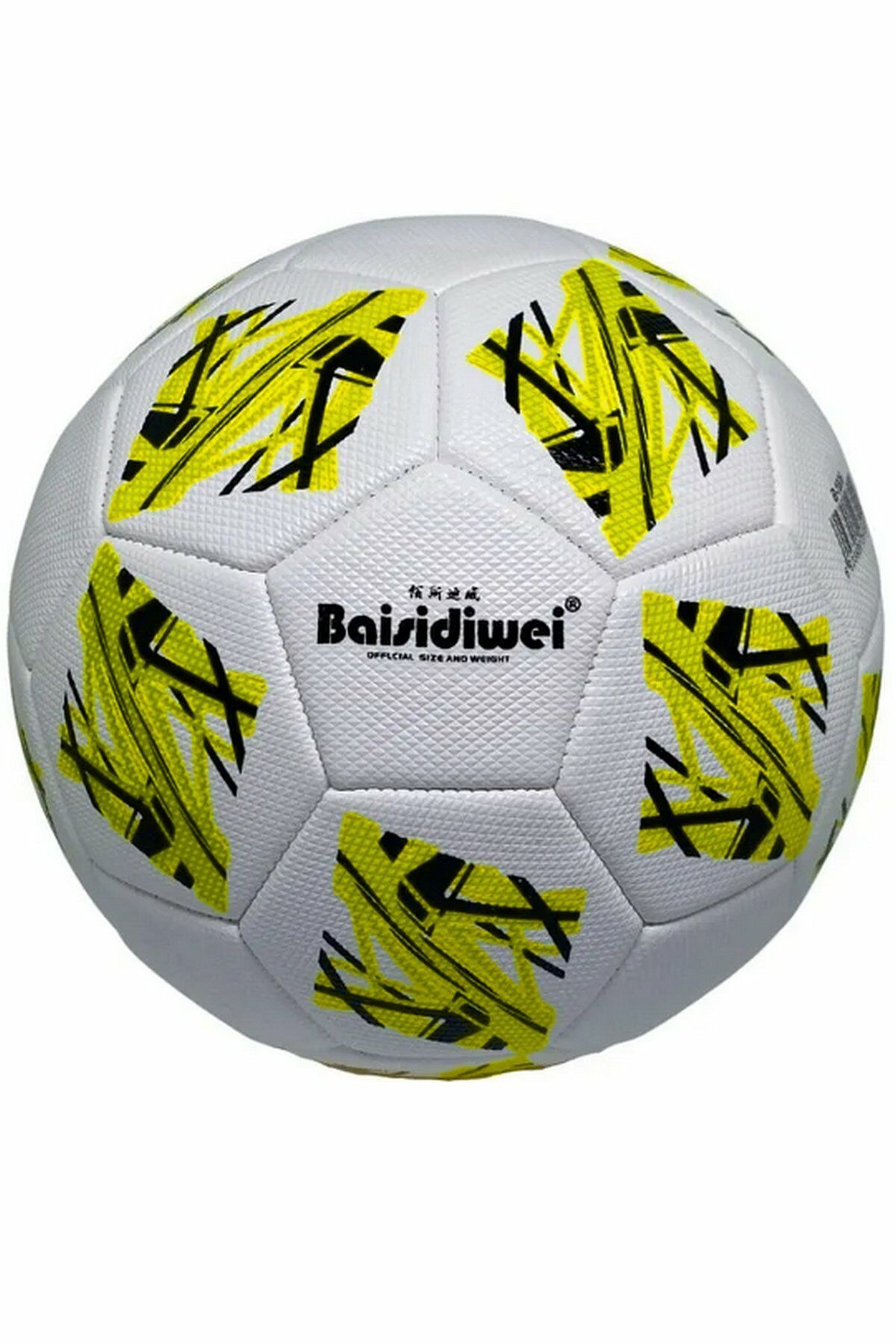 Baisidiwei B-1006 Suni Deri Dış Mekan No 5 Futbol Topu Beyaz/Sarı