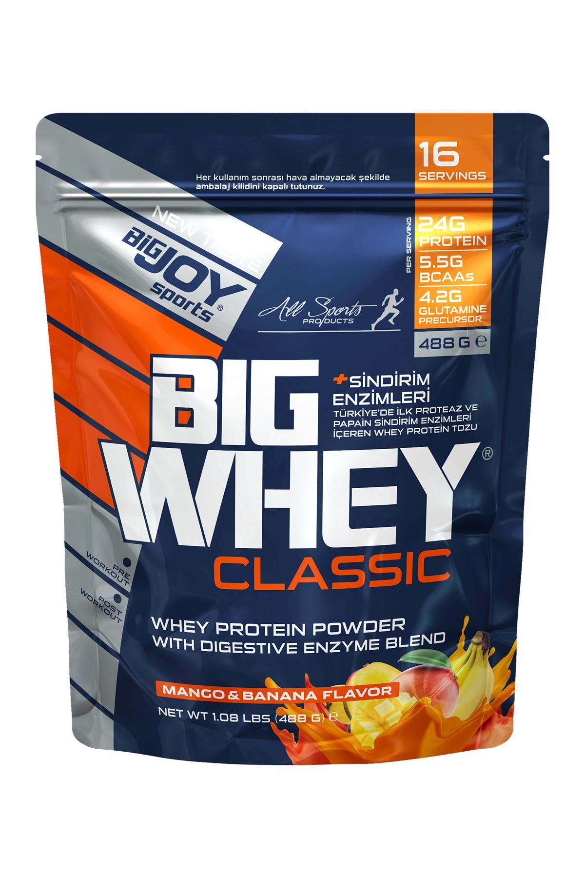 BigJoy Sports Doypack BigWhey Classic Mango & Muz 488g 16 Servis