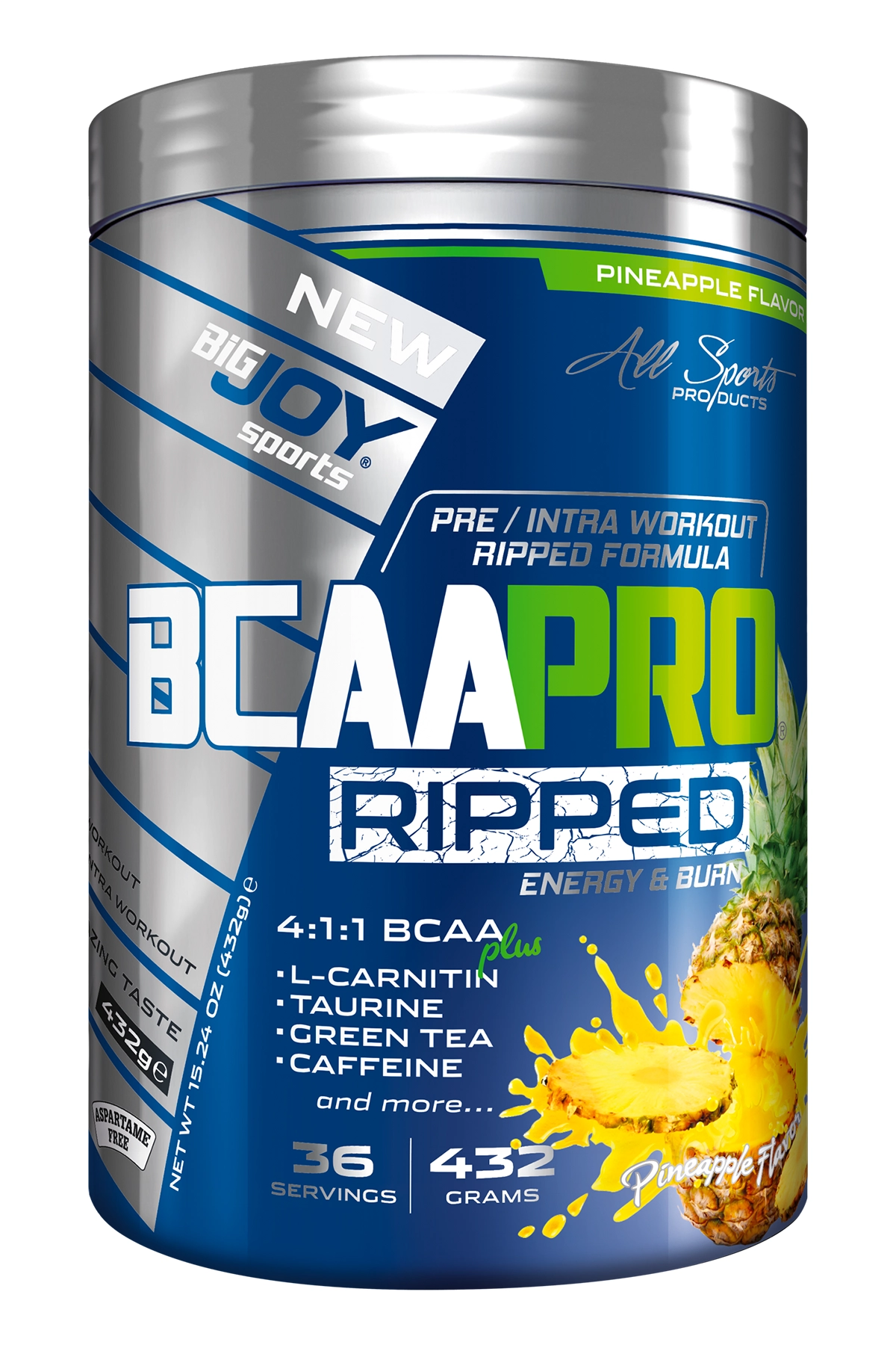 BigJoy Sports BCAAPro 4:1:1 Ripped Ananas 432g 36 Servis