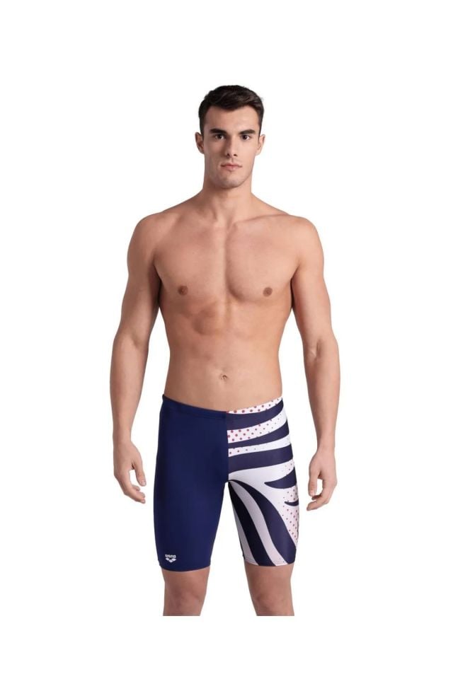 Arena Men's Multi Stripes Swim Jammer Erkek Yüzücü Mayo Laci̇vert 007236710