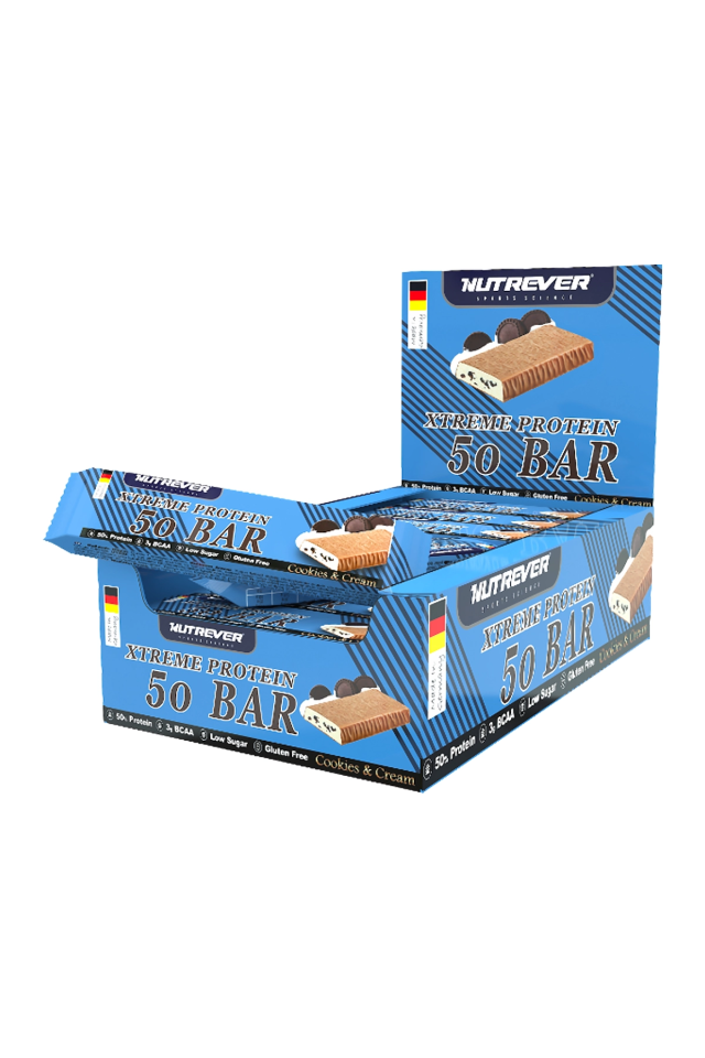 Nutrever Xtreme Protein Bar Cookies & Cream 50g 24 Adet