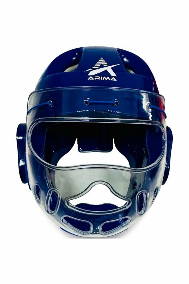 Arima Taekwondo Headgear Koruyucu Camlı Kask Mavi XL