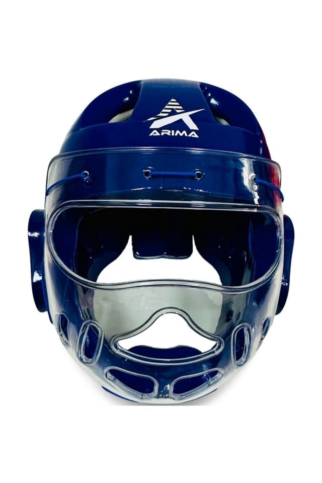 Arima Taekwondo Headgear Koruyucu Camlı Kask Mavi M