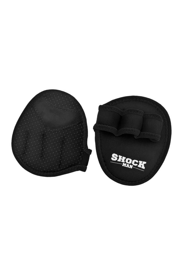 Shock Man Weightlifting Grip Pads Ağırlık Kaldırma Pedi Siyah