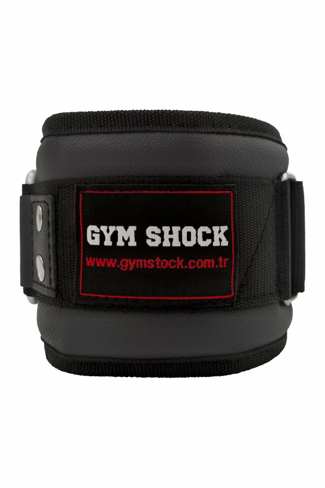 Gym Shock Leather Ankle Strap - Hakiki Deri Ayak Bilek Kayışı - Siyah