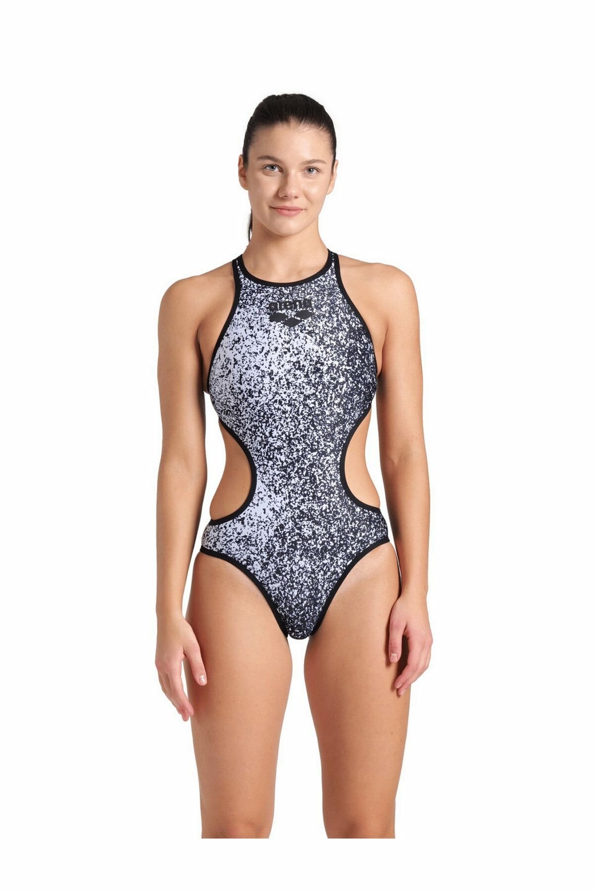 Arena Women's One Paints Swimsuit Tech Back Bayan Yüzücü Mayo Siyah 007917515