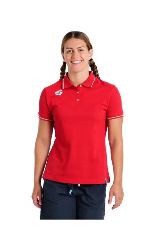 Arena Women's Team Poloshirt Solid Cotton Bayan Polo Yaka Tişört L Beden Kırmızı 004893400-L