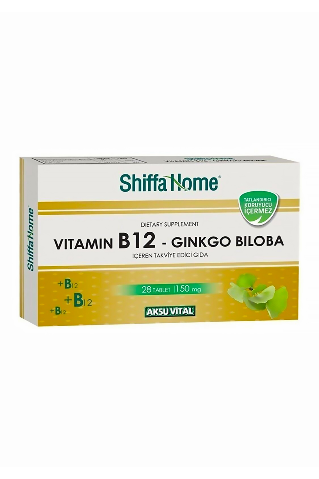 AksuVital Shiffa Home Vitamin B12-Ginkgo Biloba 150mg 28 Tablet