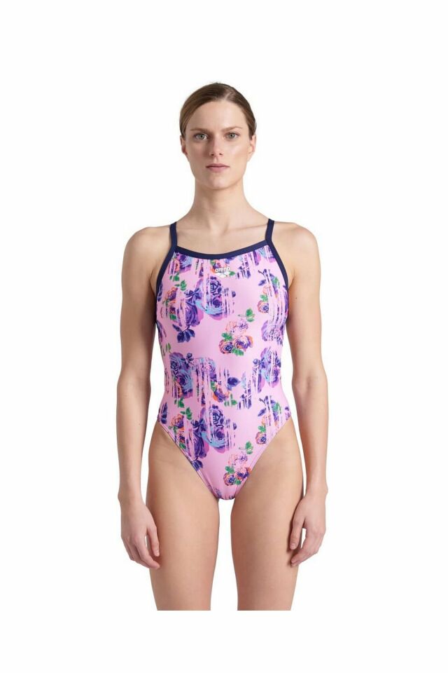 Arena W Rose Texture Swimsuit Xcross Back Bayan Yüzücü Mayo Pembe 006641907