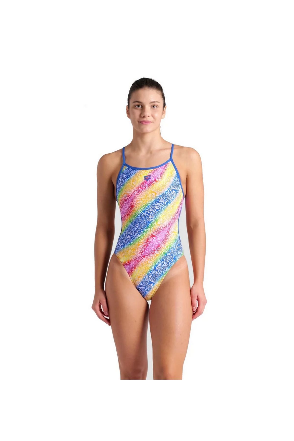 Arena Women's Arena Swimsuit Lace Back Printed Bayan Yüzücü Mayo Çok Renkli 008692850