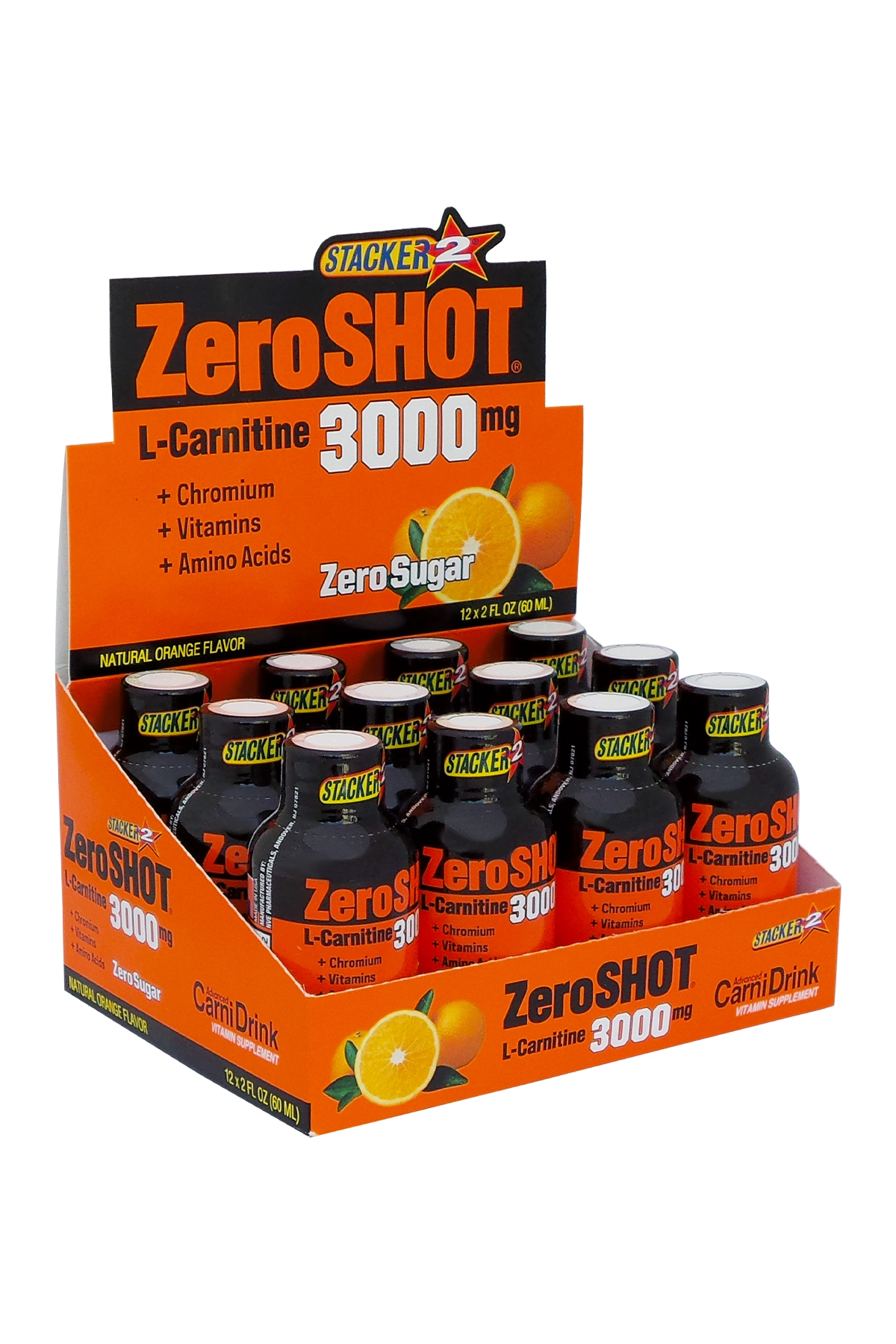 ZeroSHOT L-Carnitine 3000mg Portakal 60ml x 12 Adet