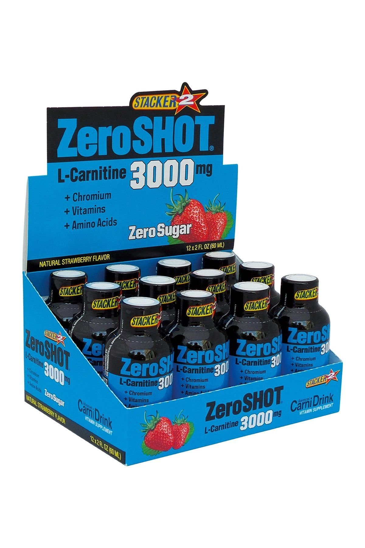 ZeroSHOT L-Carnitine 3000mg Çilek 60ml x 12 Adet