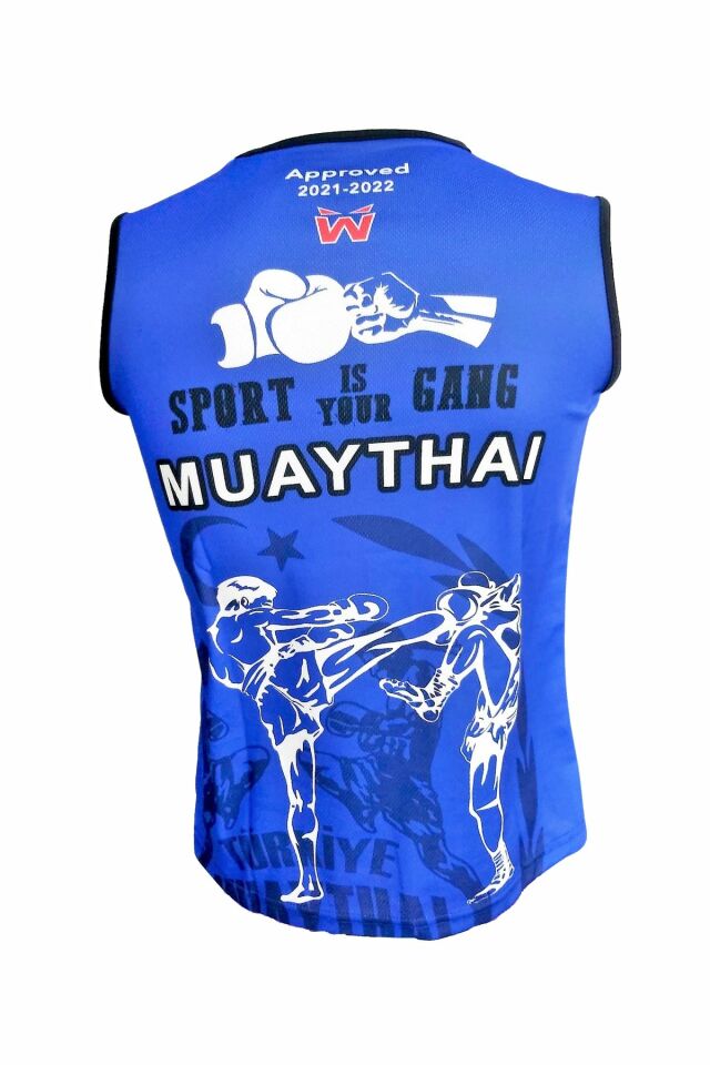 Whiteface Muay Thai Müsabaka Atlet Mavi XXL