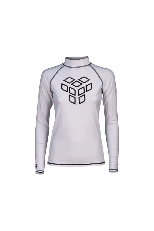 Arena Women's Rash Vest L/S Graphic Bayan Güneş Korumalı Tişört Beyaz S Beden 006289150