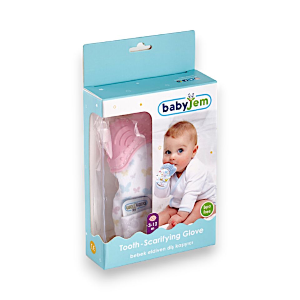 Babyjem Bebek Diş Kaşıyıcı Eldiven 3-12 Ay (Pembe)