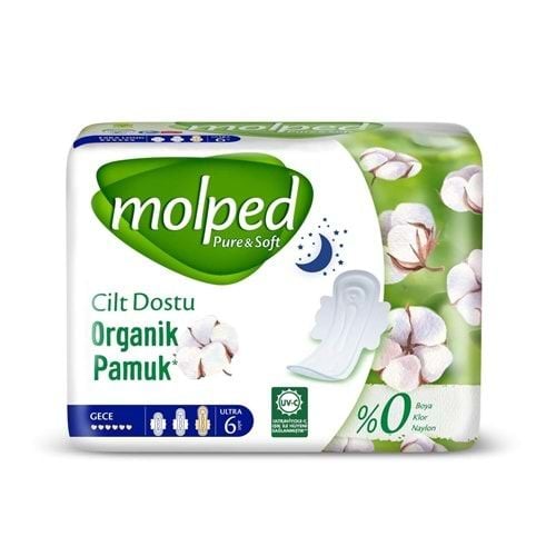 Molped Pure&Soft Hijyenik Ped Gece 6lı