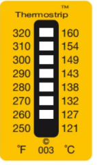 TERMOPAPER ( SICAKLIK ÖLÇÜM ETİKETİ) 10 ad / F 320 -  160 C