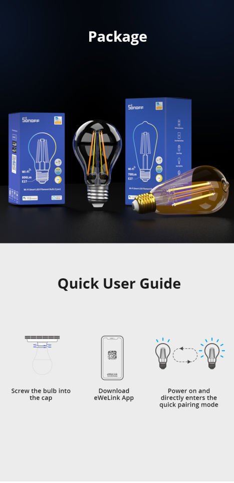 Sonoff B02-F-ST64 WiFi Akıllı Filament Ampul