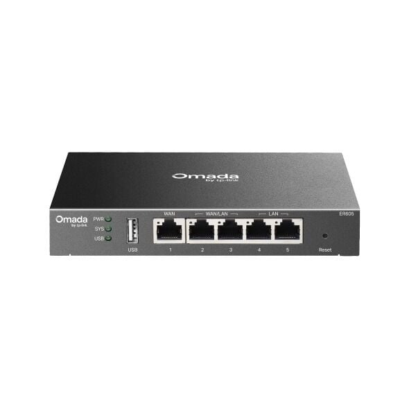 TP-Link ER605 Gateway Router (1 Gigabit WAN, 3 Gigabit LAN/WAN, 1 Gigabit LAN, IPSec/L2TP/PPTP/OpenVPN, SPI Firewall, Omada SDN)