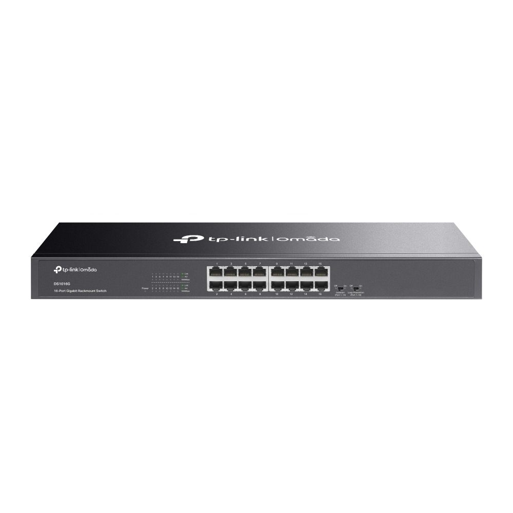TP-Link DS1016G 16 Port Gigabit Switch (Yönetimsiz, 16× 10/100/1000 Mbps, Raf Montajı)