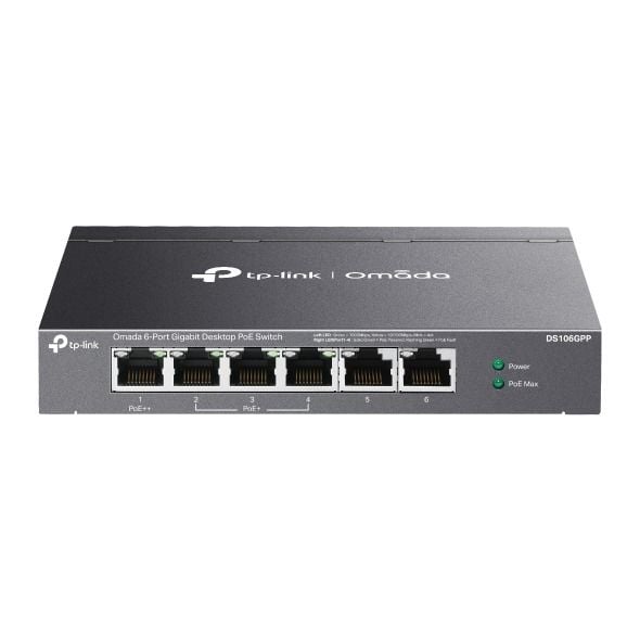 TP-Link DS106GPP 6 Port Gigabit Switch (1x PoE++, 3x PoE+, Yönetimsiz)
