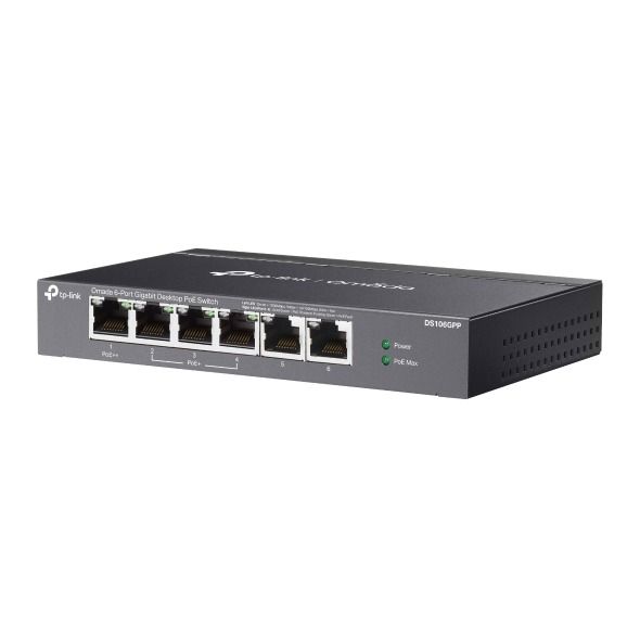 TP-Link DS106GPP 6 Port Gigabit Switch (1x PoE++, 3x PoE+, Yönetimsiz)