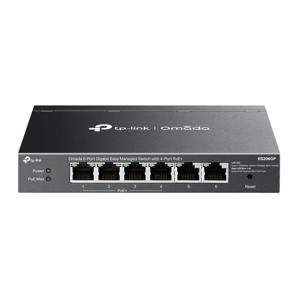TP-Link ES206GP 6 Port Gigabit Switch (4x PoE+, Kolay Yönetimli)