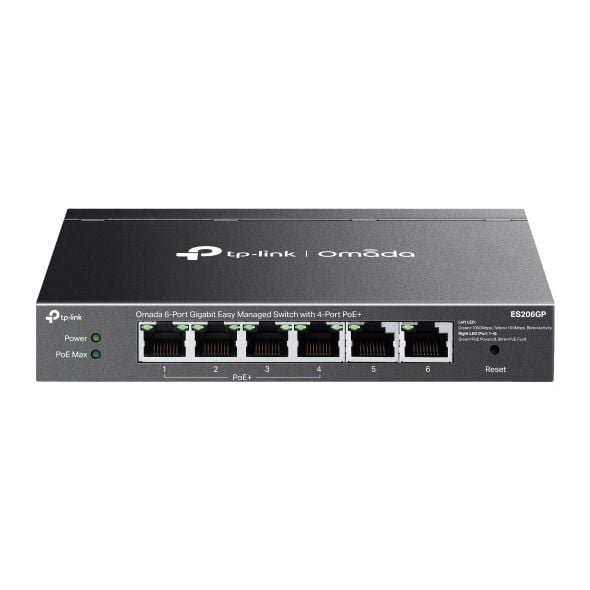 TP-Link ES206GP 6 Port Gigabit Switch (4x PoE+, Kolay Yönetimli)
