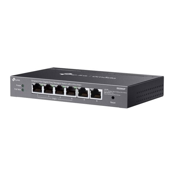 TP-Link ES206GP 6 Port Gigabit Switch (4x PoE+, Kolay Yönetimli)