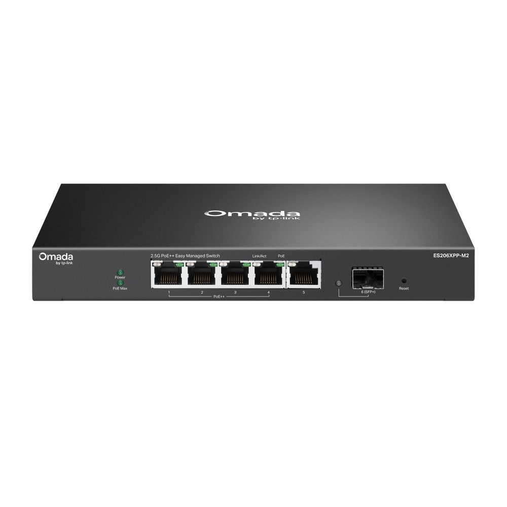 TP-Link ES206XPP-M2 5 Port 2.5G Switch (4x PoE++, Yönetimli, 1x 10G SFP+)