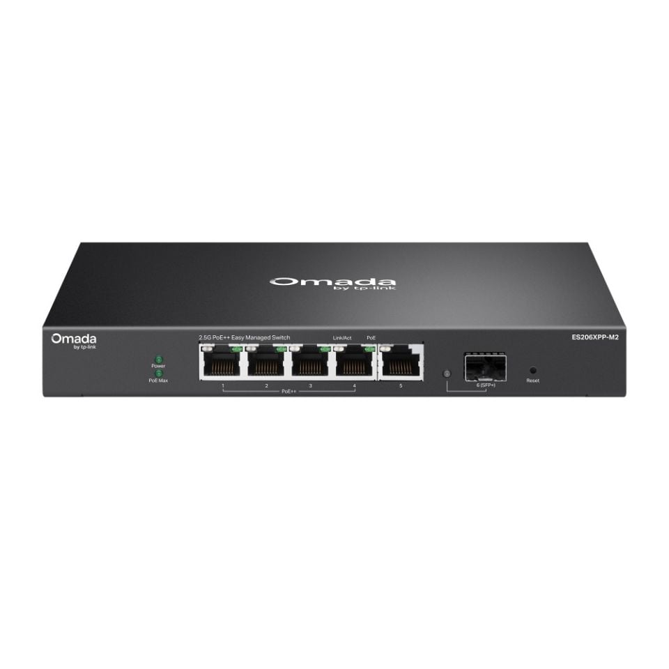 TP-Link ES206XPP-M2 5 Port 2.5G Switch (4x PoE++, Yönetimli, 1x 10G SFP+)