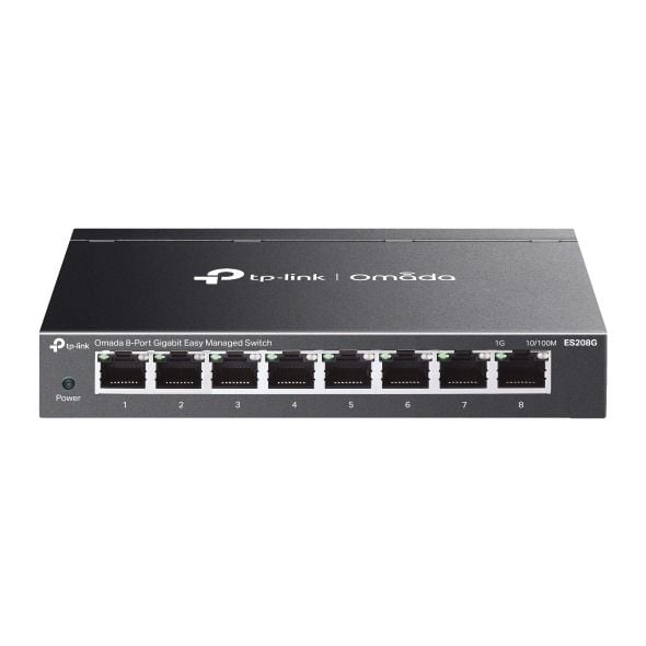 TP-Link ES208G 8 Portlu Gigabit Switch (Kolay Yönetimli, Omada SDN, Fansız, Metal Kasa)